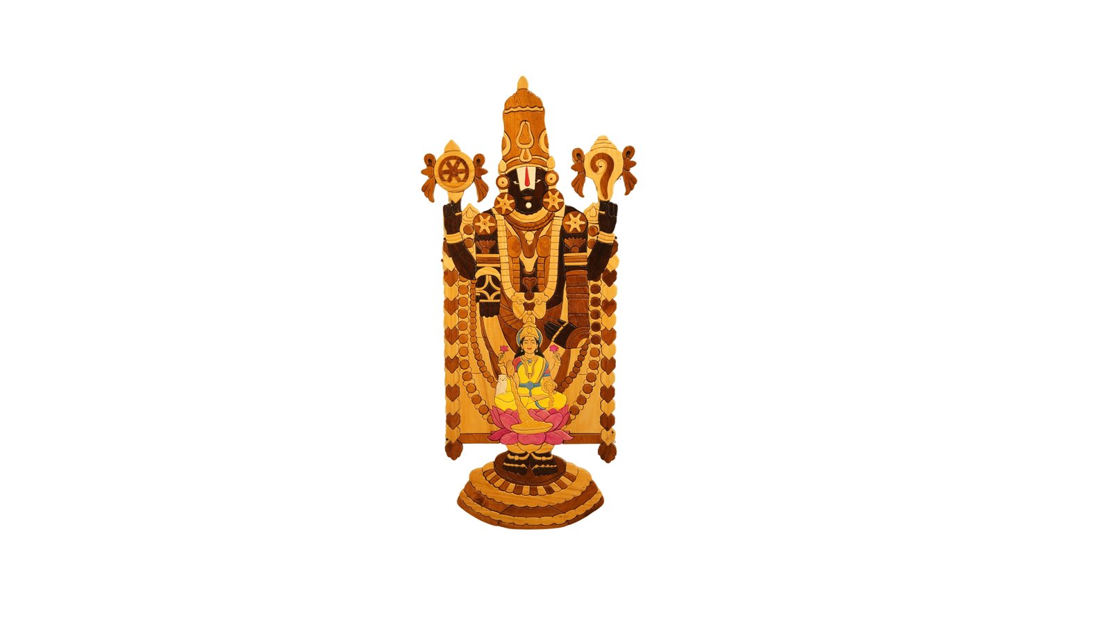 Lord Venkateswara - Divine Tirumala Deity Wooden Carving